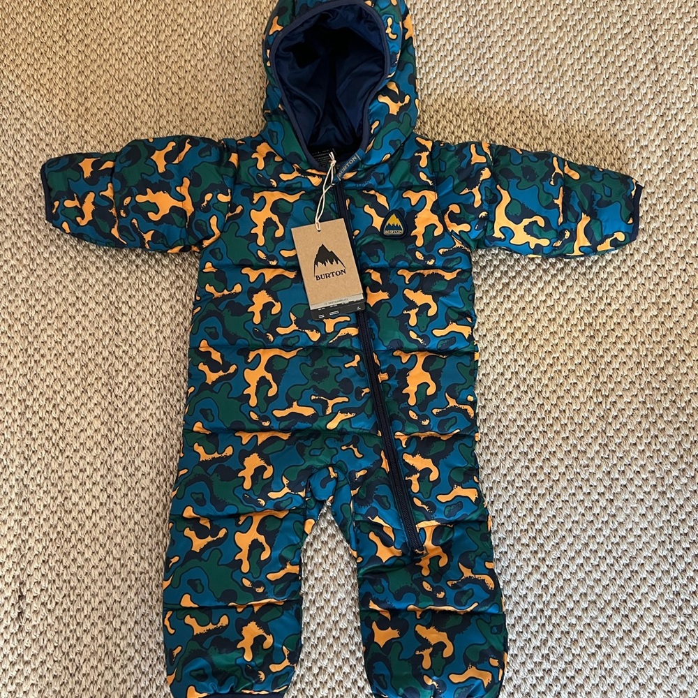 Burton Kids Camo One Piece Snowsuit - Green and Orange